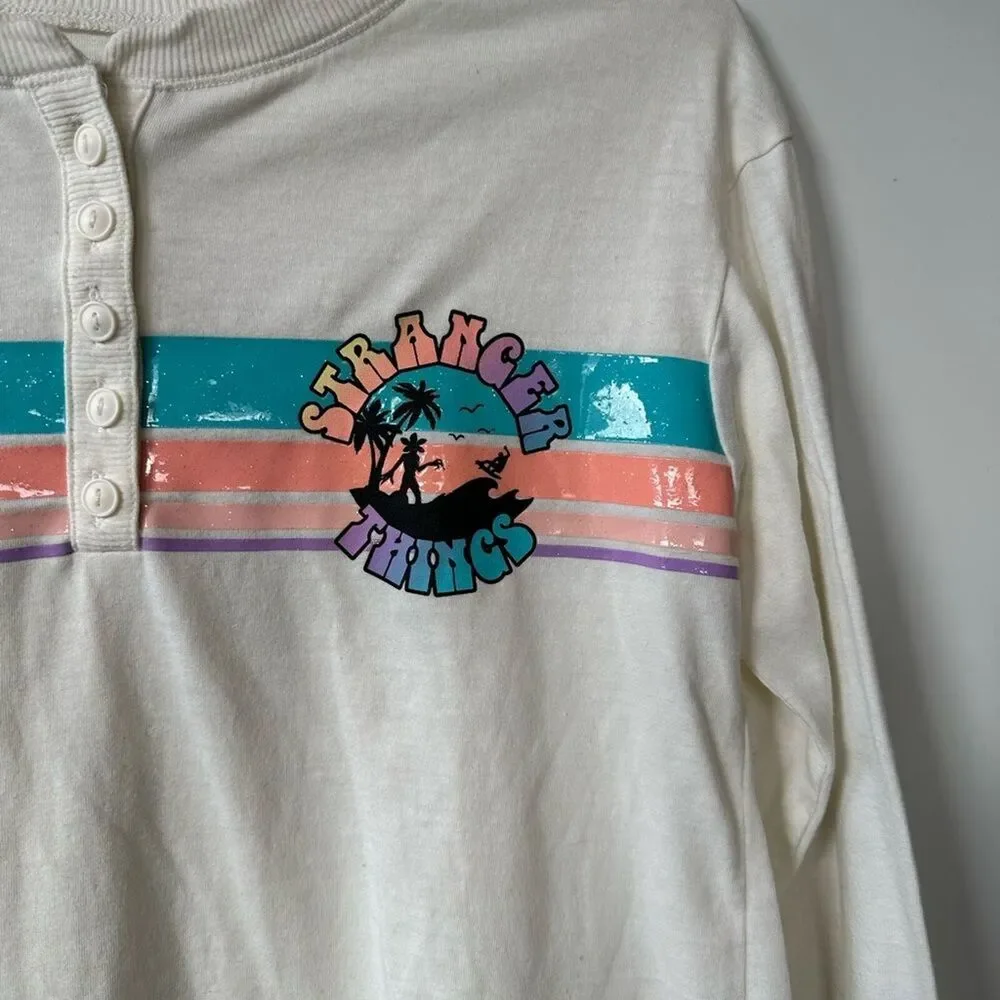 Stranger Things Girls Long Sleeve Top by Justice size Medium